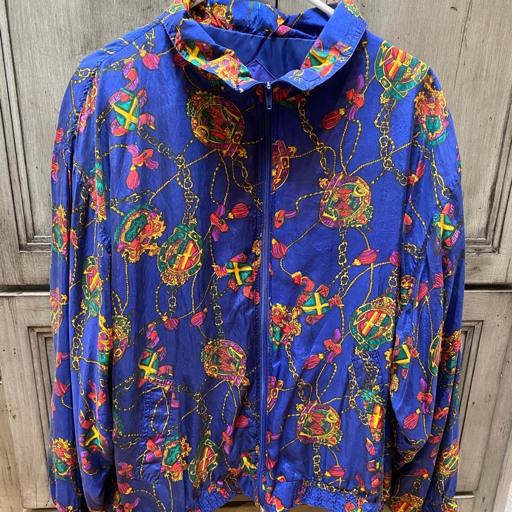 Silk Road Vintage Zip Up Jacket 100% Silk